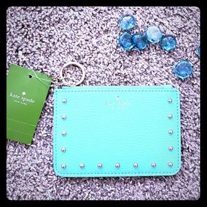 Kate spade light blue leather coins & cards holder